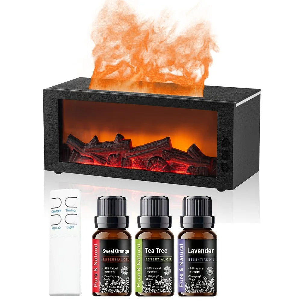 Air Humidifier Essential Oils Humidifiers Home Aroma Humidifier Flame Automatic Fragrance Diffuser With LED Light Remote Control