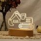 Personalized Tractor Night Light, Nursery Decor, Kids Gift, Children's Night Light, Digger Light, Tractor Light, Birthday Gifts for Boy