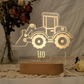Personalized Tractor Night Light, Nursery Decor, Kids Gift, Children's Night Light, Digger Light, Tractor Light, Birthday Gifts for Boy
