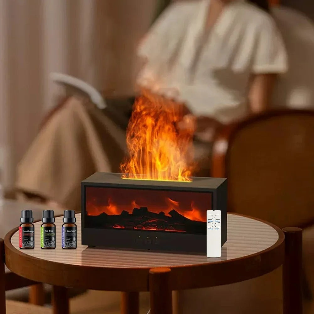 Air Humidifier Essential Oils Humidifiers Home Aroma Humidifier Flame Automatic Fragrance Diffuser With LED Light Remote Control